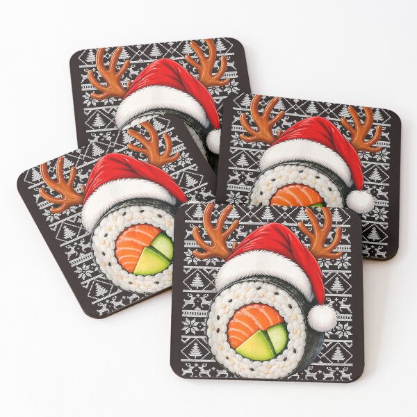 Item preview, Sushi Christmas Santa Hat Ugly Sweater Funny Xmas Food designed and sold by mari-kayden.