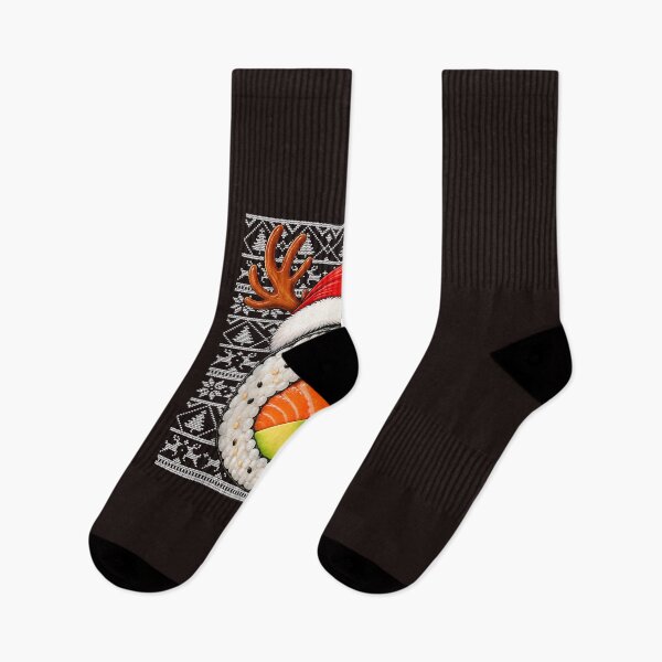 Artikelvorschau, Sushi, Weihnachtsmannmütze, hässlicher Pullover, lustiges Weihnachtsessen entworfen und verkauft von mari-kayden.