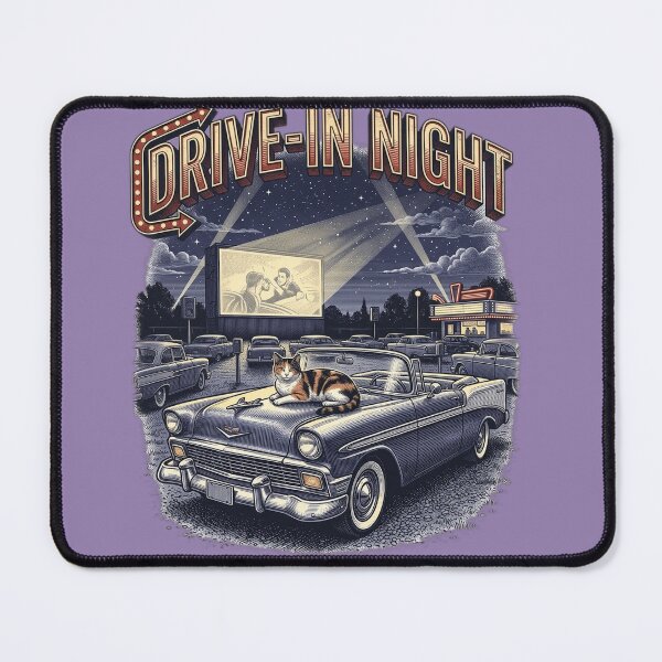 Item preview, Drive In Night Funny Movie Night Retro Cinema Calico Cat Lover Gift designed and sold by FurRealStudioCo.