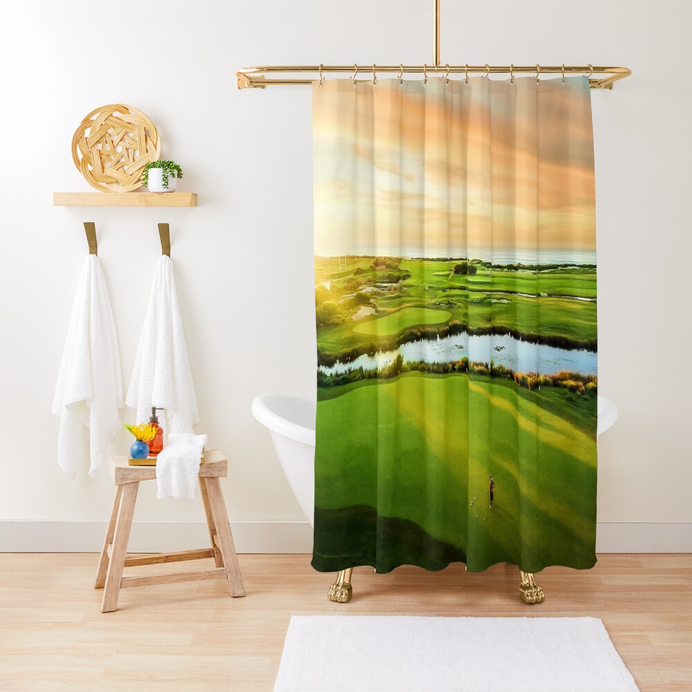 Golfing the Gong - Grand Vista Shower Curtain