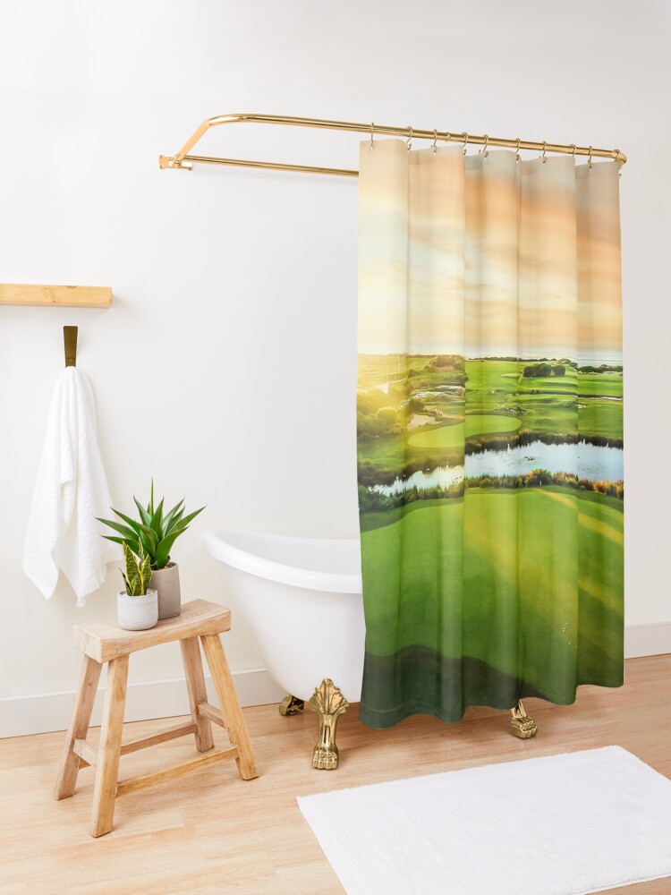 Alternate view of Golfing the Gong - Grand Vista Shower Curtain