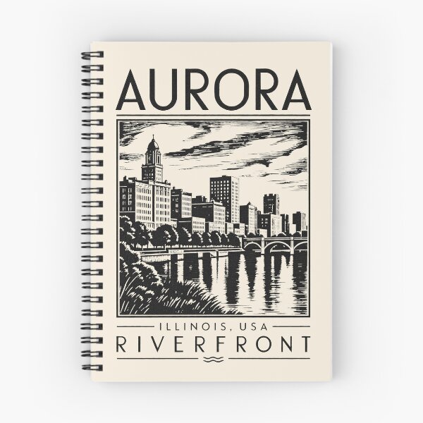 Item preview, Aurora, Illinois, USA [Woodcut] designed and sold by elektronen.