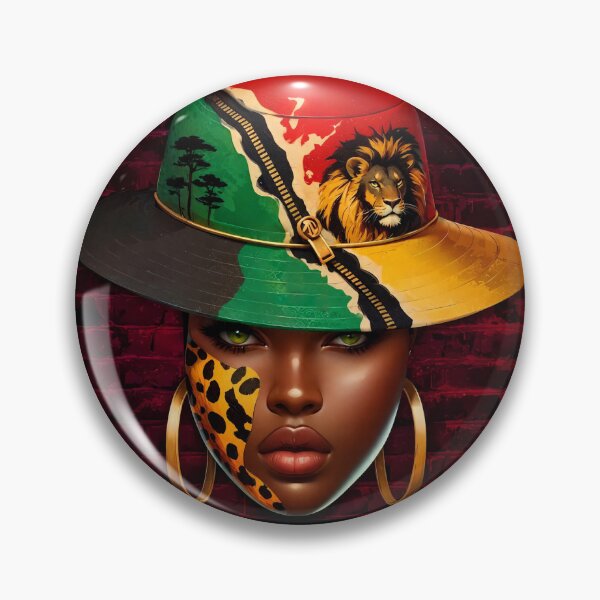 Item preview, African Heritage Safari Hat | Lion Pride | Afro Queen Graphic T-Shirt designed and sold by GarnerSupplyCo.