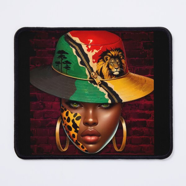 Item preview, African Heritage Safari Hat | Lion Pride | Afro Queen Graphic T-Shirt designed and sold by GarnerSupplyCo.