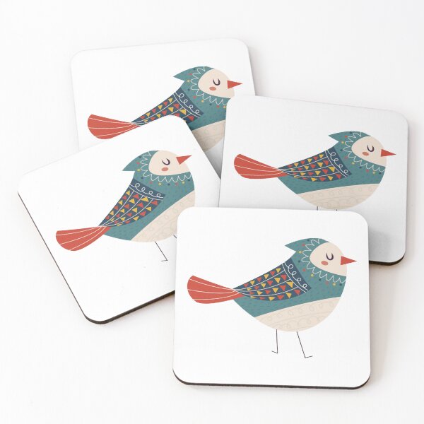 Item preview, Cute Scandinavian Folk Art Blue Bird designed and sold by otherartsstudio.