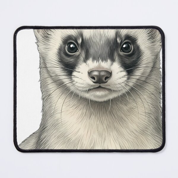 Item preview, Vintage Naturalist Silver Ferret Portrait — Antique Ferret Breed Art designed and sold by Catch333.