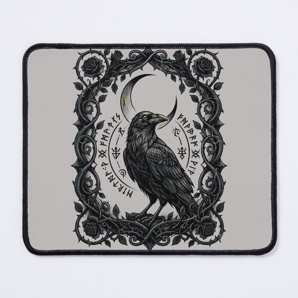 Item preview, Gothic Raven Moon Runes And Rose Thorns Frame designed and sold by Alexdreamerart.