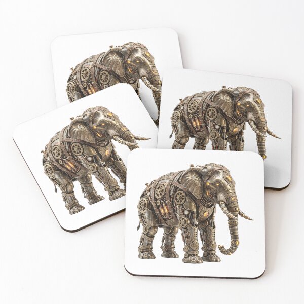 Item preview, Mechanical Steampunk Elephant Figurine Isolated on White designed and sold by Marcu Ioachim.