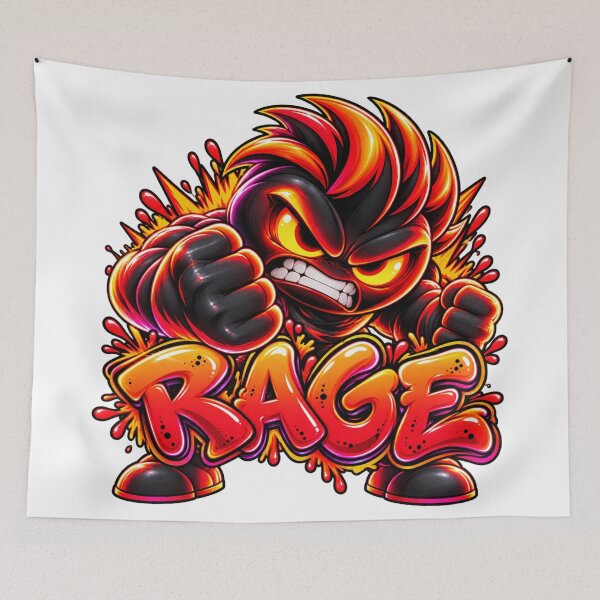 Artikelvorschau, RAGE – Wütende Neon Comic Figur im Graffiti Style entworfen und verkauft von Gletschie.