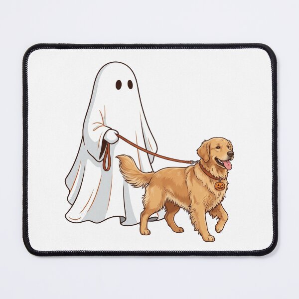 Item preview, Ghost Walking Golden Retriever Hand-Drawn Spooky Halloween Dog Mom designed and sold by raedattia.