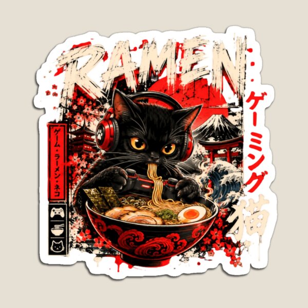Item preview, Ramen Gaming Cat Japanese Food Gamer designed and sold by RetroMini2026.