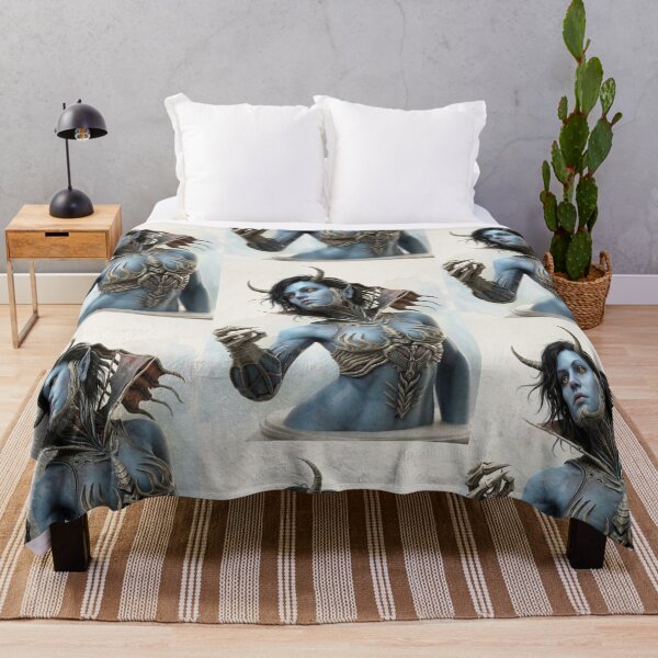 Item preview, Demonio hembra con cuernos y piel azul designed and sold by Vintage Designs +.