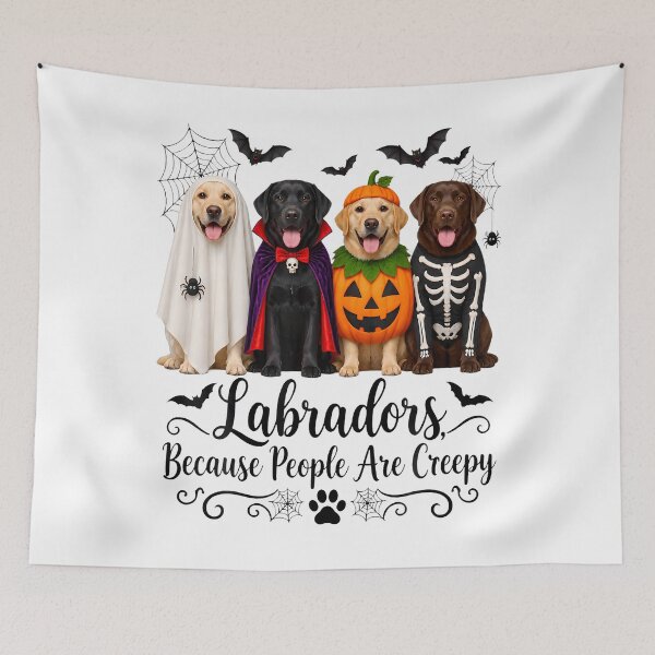 Item preview, Labradors Because People Are Creepy Halloween Dogs designed and sold by Tomtomatos.