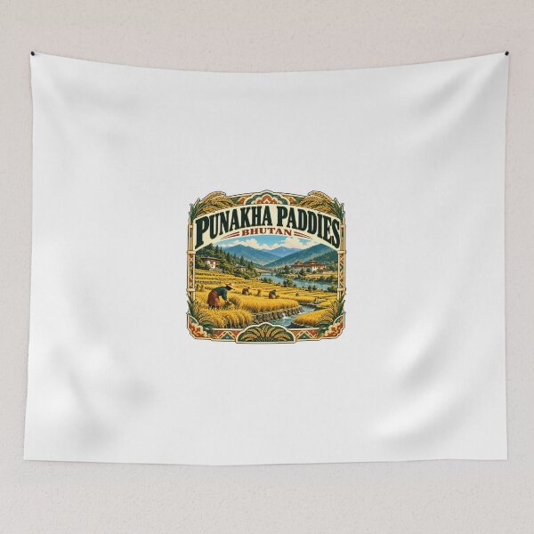 Item preview, Punakha Paddies Bhutan Travel Agriculture Landscape designed and sold by Simsimah26Parks.