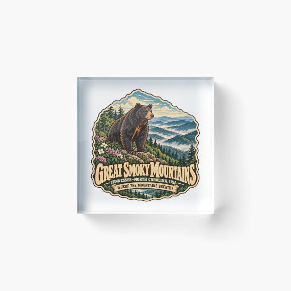 Item preview, Great Smoky Mountains Tennessee North Carolina Usa Where The Mountains Breathe National Park Bear Travel Hiker designed and sold by NeedForParks.