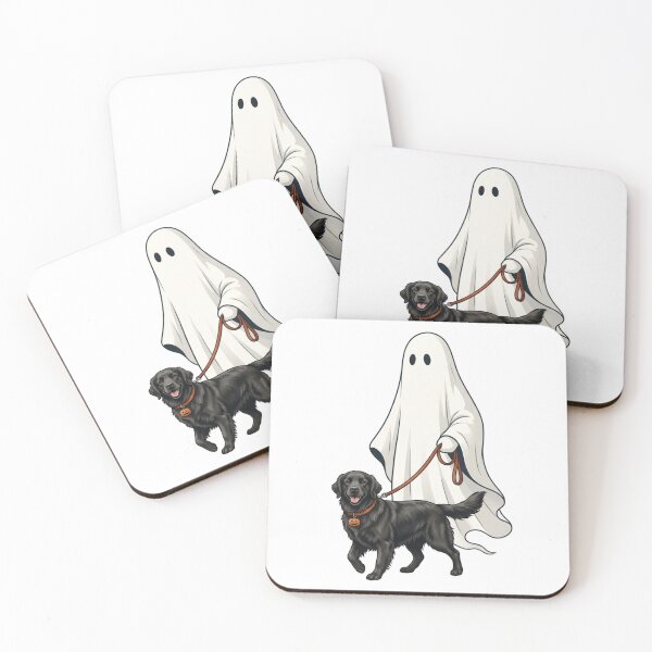 Item preview, Ghost Walking Black Retriever Hand-Drawn Spooky Halloween Dog Mom designed and sold by raedattia.
