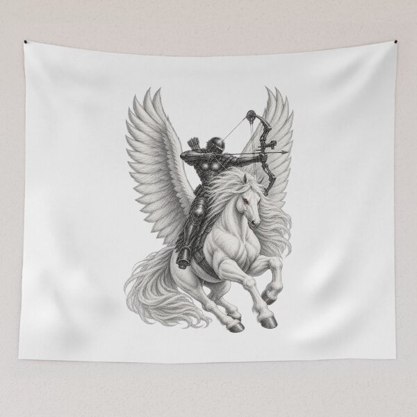 Item preview, Dark Fantasy Pegasus Archer – Winged Horse Warrior - PLUSHIWORLD designed and sold by PLUSHIWORLDtm.