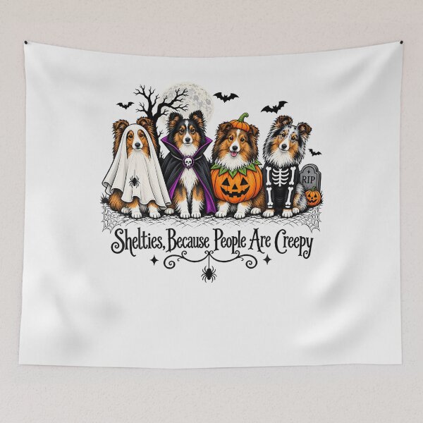 Item preview, Shelties Because People Are Creepy Halloween Dogs designed and sold by Tomtomatos.