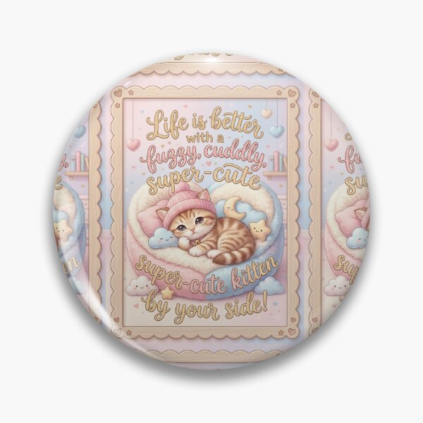 Item preview, Life Is Better With A Cute Kitten Warm Pastel Nursery Art designed and sold by Artemis & Woven Collective.