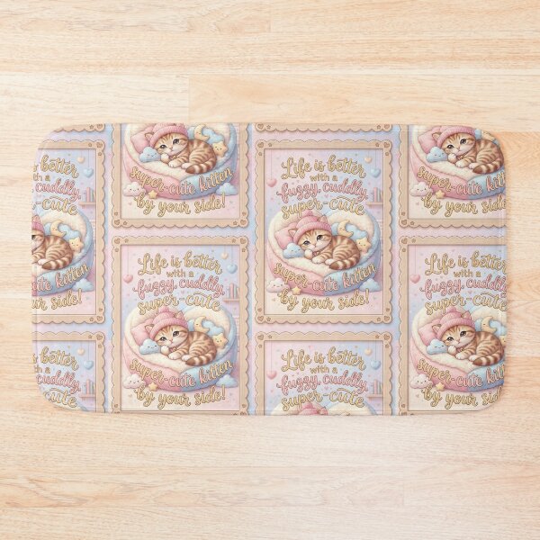 Item preview, Life Is Better With A Cute Kitten Warm Pastel Nursery Art designed and sold by Artemis & Woven Collective.
