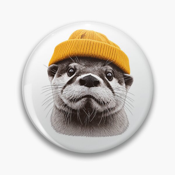 Item preview, Retro River Otter Wearing Beanie designed and sold by PixyPrint.