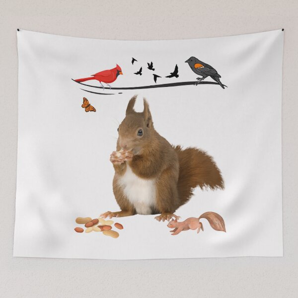Item preview, Funny Squirrels Birds Critters Feeding Nuts Butterflies Love designed and sold by Tomtomatos.