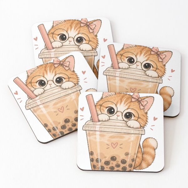 Item preview, Kawaii Kitten In Bubble Tea Cup Cute Boba Lover designed and sold by Artemis & Woven Collective.