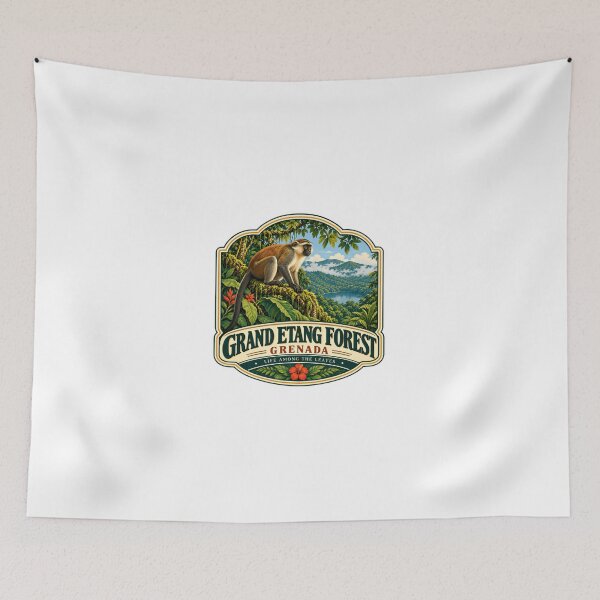 Item preview, Grand Etang Forest Grenada Life Among The Leaves Caribbean Monkey Nature Traveler Souvenir designed and sold by Simsimah26Parks.