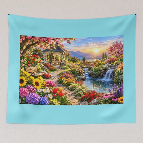 Item preview, Enchanting Garden Paradise with Waterfall designed and sold by MagicCrystal.