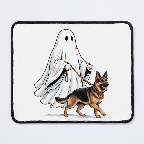 Item preview, Spooky Ghost Walking German Shepherd Dog Lover Halloween Illustration designed and sold by raedattia.