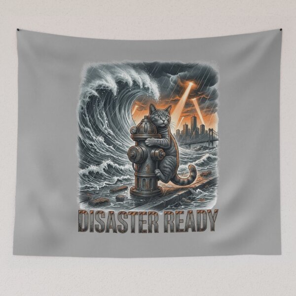 Item preview, Disaster Ready Funny Disaster Movie Cat Action Movie Lover Gift Idea designed and sold by FurRealStudioCo.