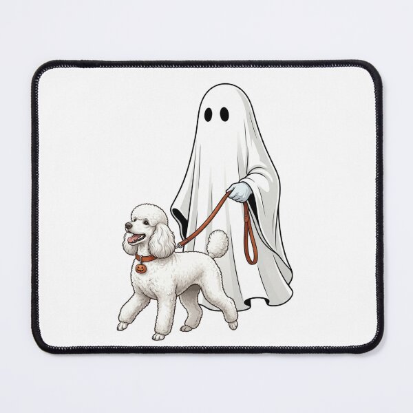 Item preview, Spooky Ghost Walking White Poodle Dog Lover Halloween Illustration designed and sold by raedattia.