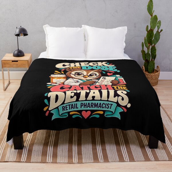 Item preview, Check The Dose Catch The Details - Retail Pharmacist Owl designed and sold by MOTIFOLK.