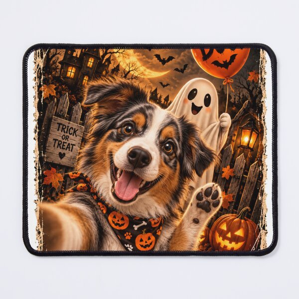 Item preview, Funny Australian Shepherd Boo Selfie Halloween designed and sold by luu phong.