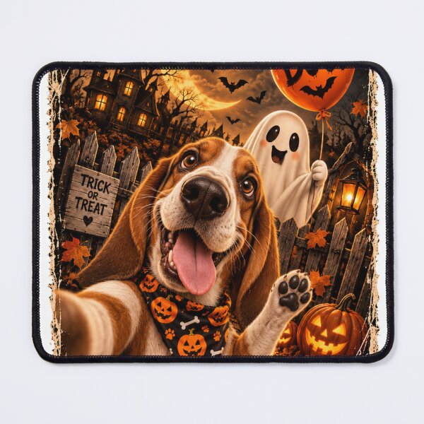 Item preview, Funny Basset Hound Boo Selfie Halloween designed and sold by luu phong.