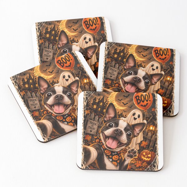 Item preview, Funny Boston Terrier Boo Selfie Halloween designed and sold by luu phong.