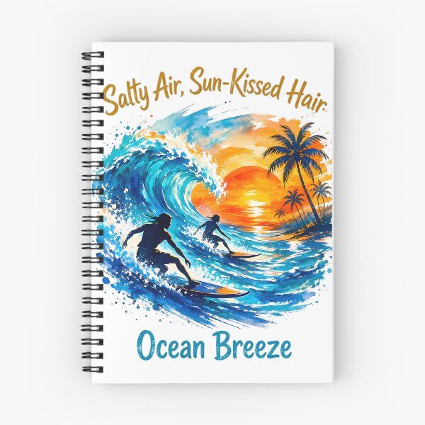 Item preview, Watercolor Sunset Surfers – Tropical Ocean Wave Graphic designed and sold by ZHD Home Decor - Apparel - Accessories.