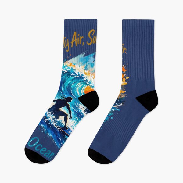 Item preview, Watercolor Sunset Surfers – Tropical Ocean Wave Graphic designed and sold by ZHD Home Decor - Apparel - Accessories.