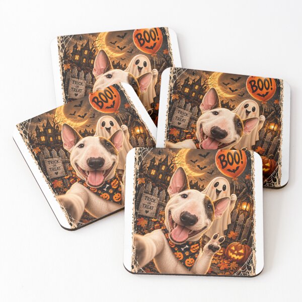 Item preview, Funny Bull Terrier Boo Selfie Halloween designed and sold by luu phong.