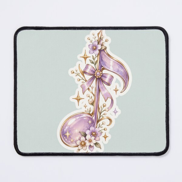 Item preview, Lavender Floral Music Note – Elegant Purple Bow & Sparkle Aesthetic designed and sold by KeerthiCuteFind.