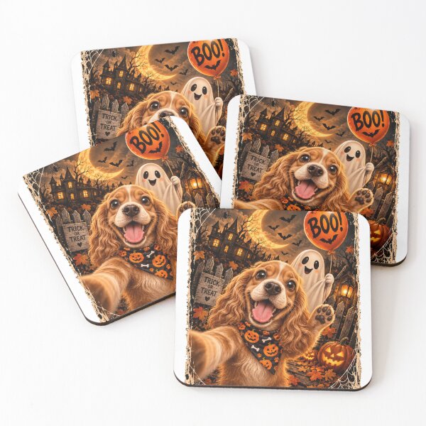 Item preview, Funny Cocker Spaniel Boo Selfie Halloween designed and sold by luu phong.