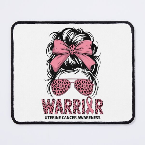 Item preview, Warrior Messy Bun Peach Ribbon Uterine Cancer designed and sold by ghanagjkiyf.