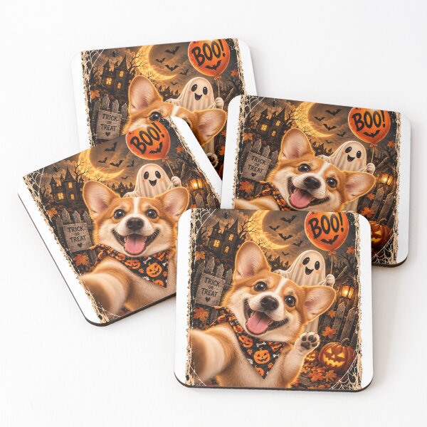 Item preview, Funny Corgi Boo Selfie Halloween designed and sold by luu phong.