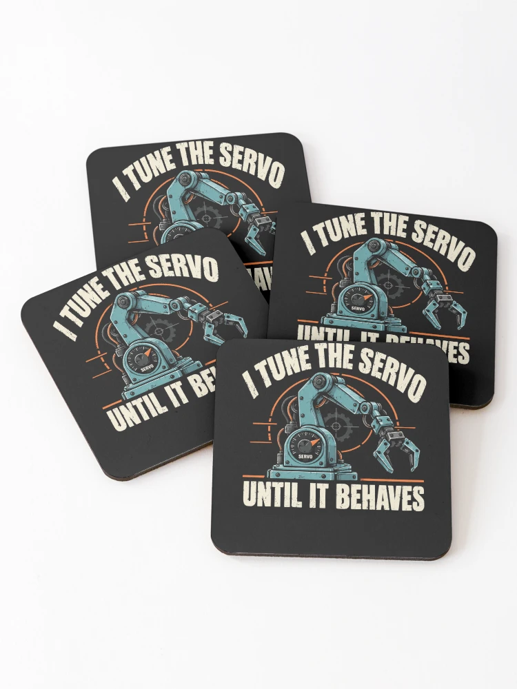 Thumbnail 1 of 5, Coasters (Set of 4), Robot Servo Tuning Humor designed and sold by ROUX-ART.