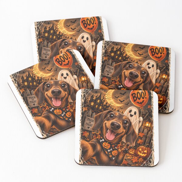 Item preview, Funny Dachshund Boo Selfie Halloween designed and sold by luu phong.