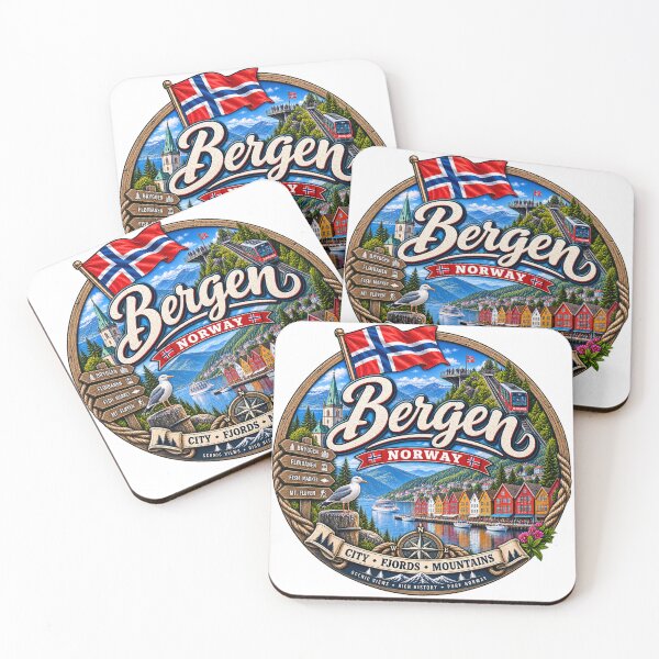 Aperçu de l'œuvre Bergen Norvège – Fjords Bryggen et Fløibanen créée et vendue par Wandervogel123.