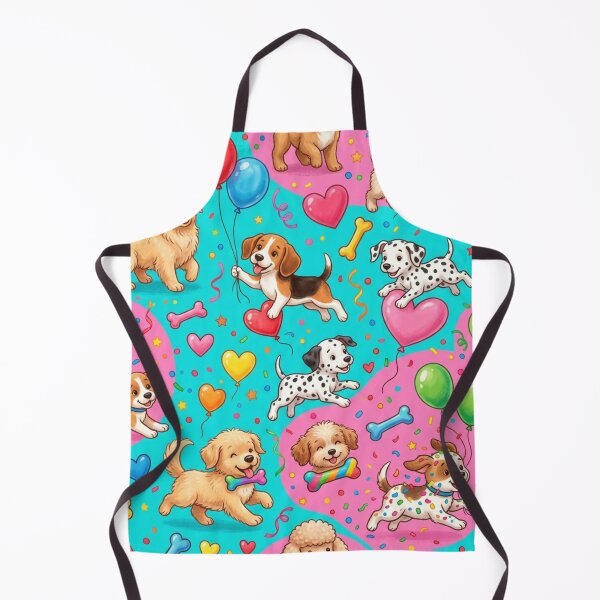 Item preview, Cute Playful Puppies Birthday Party Balloons Seamless Pattern designed and sold by ShivCraftStudio.