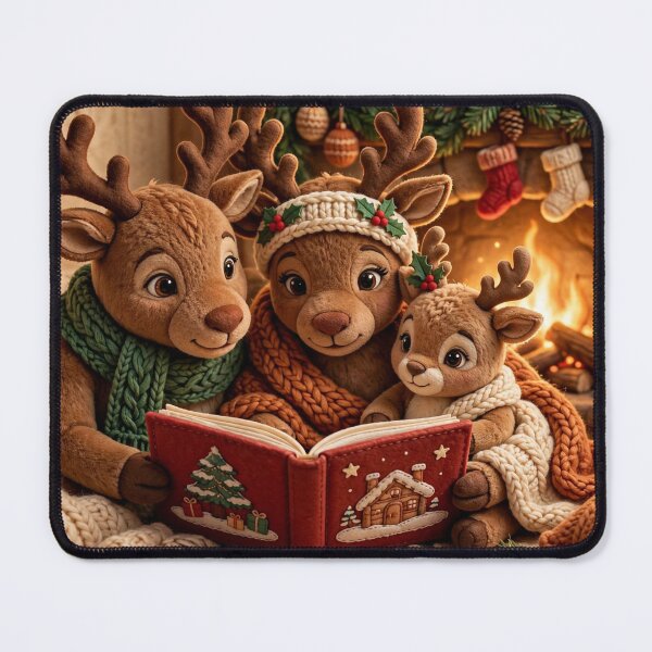Item preview, Cozy Christmas Reindeer Family Storybook Aesthetic Winter Holiday Decor designed and sold by  One City Two Children Studio.