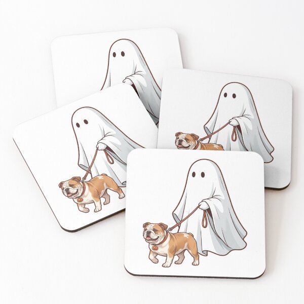 Item preview, Spooky Ghost Walking English Bulldog Dog Lover Halloween Illustration designed and sold by raedattia.