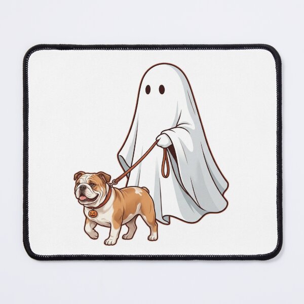 Item preview, Spooky Ghost Walking English Bulldog Dog Lover Halloween Illustration designed and sold by raedattia.